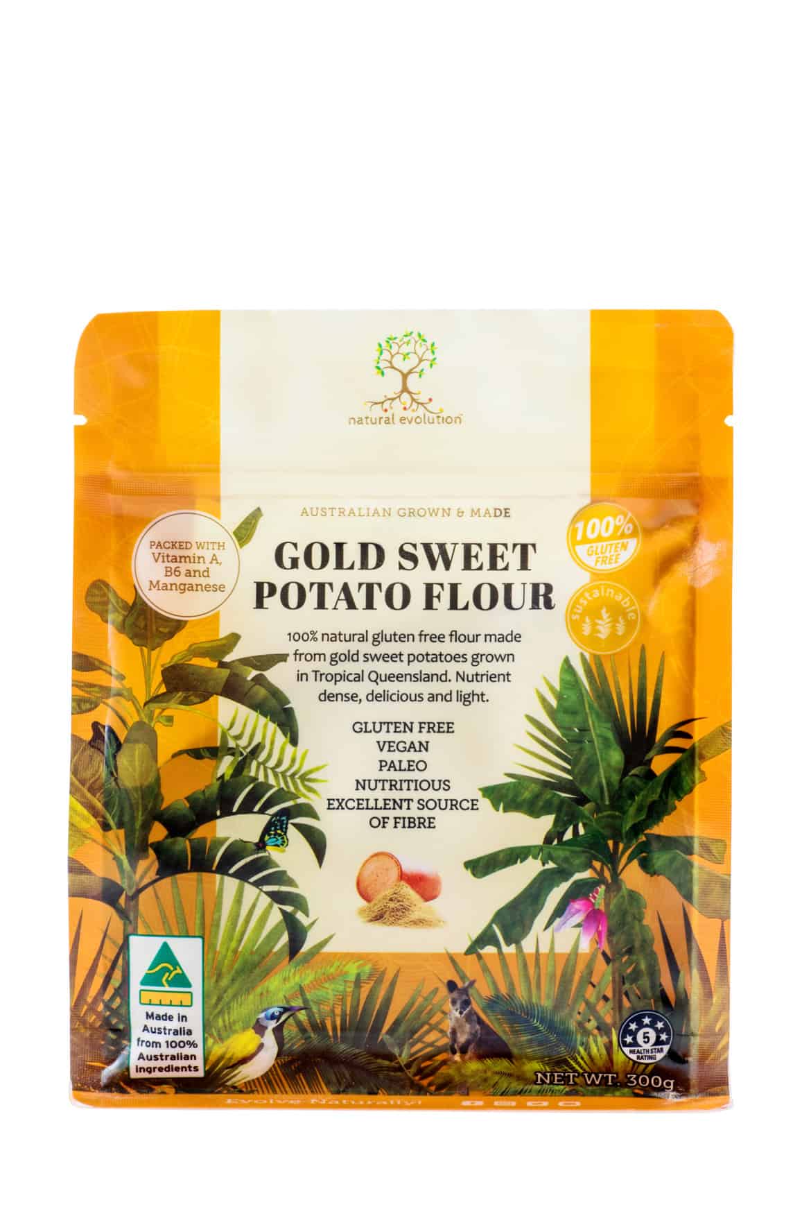 Natural Evolution Gold Sweet Potato Flour 300g, From Tropical Queensland