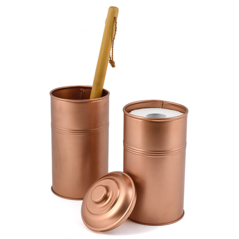 Eco Max Toilet Brush Holder Copper, 100% Natural & Plastic Free (Brush Not Included)