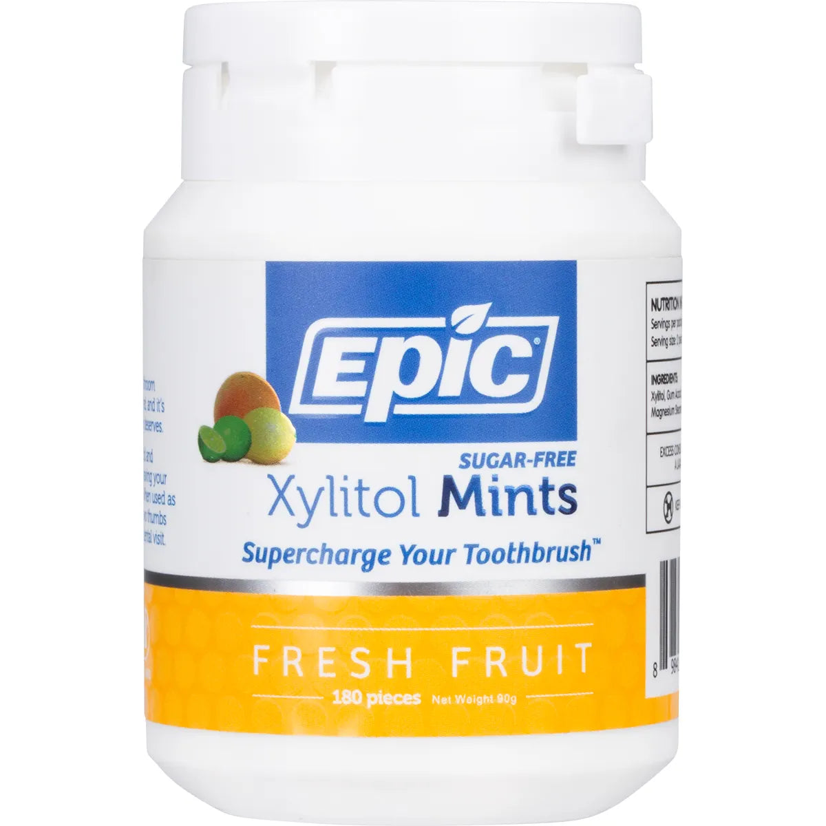 Epic Sugar-Free Xylitol Dental Mints 180 Pieces, Fresh Fruit Flavour