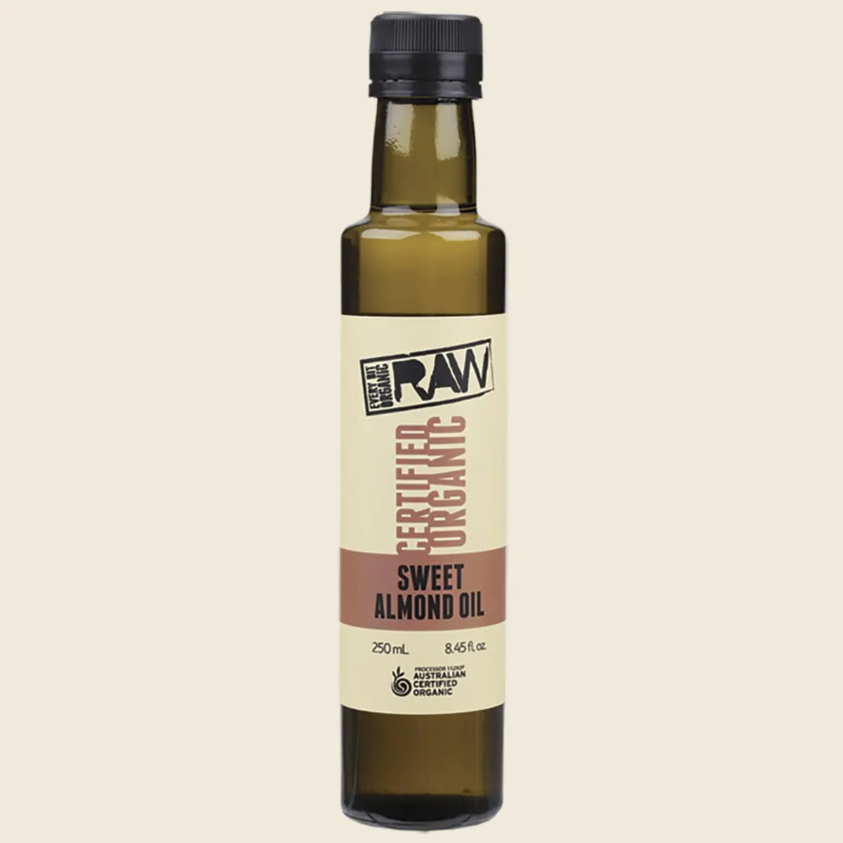 Every Bit Organic Certified Organic Sweet Almond Oil 250mL, Cold Pressed