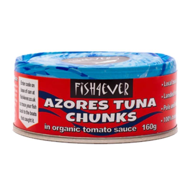 Fish 4 Ever Azores Skipjack Tuna Chunks In Tomato Sauce 160g, Local Boats With Pole & Line