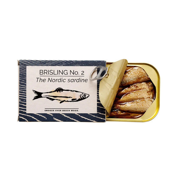 Fangst Brisling No.2 The Nordic Sardine 100g, Smoked Over Beach Wood