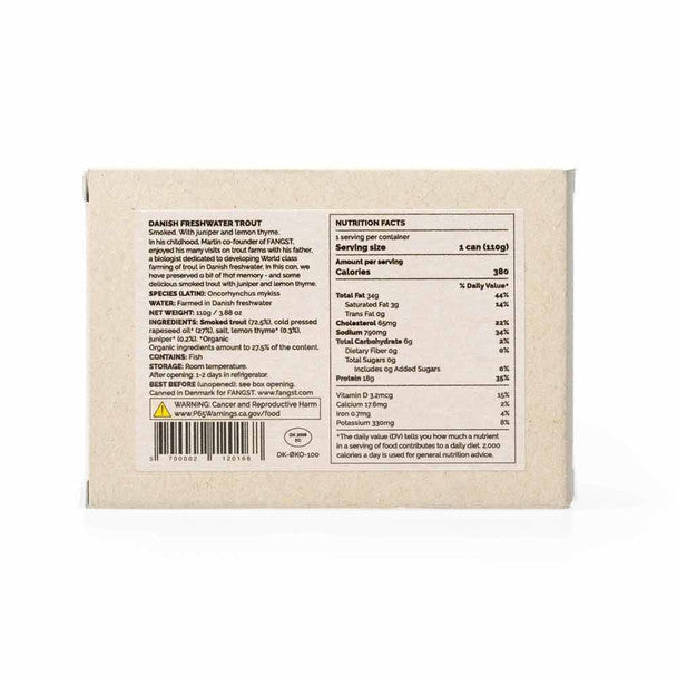 Fangst Regnbue Orred Danish Freshwater Trout 110g, Smoked With Juniper & Lemon Thyme