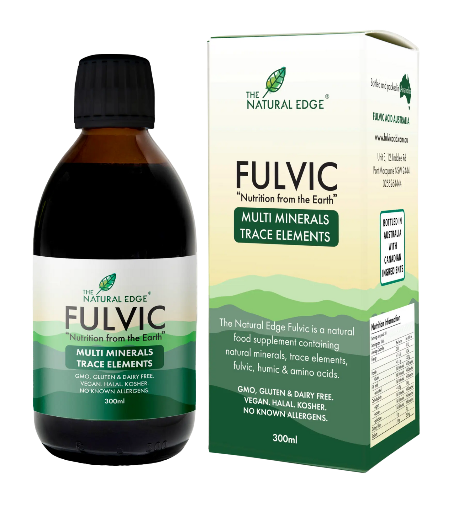 The Natural Edge Fulvic Food Supplement 300mL, Multi Minerals Trace Elements