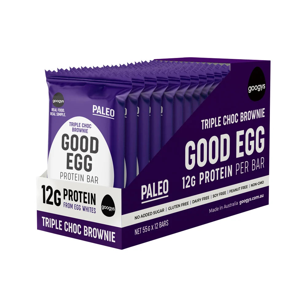 Googy's Good Egg Protein Bar 55g, Choc Brownie Flavour