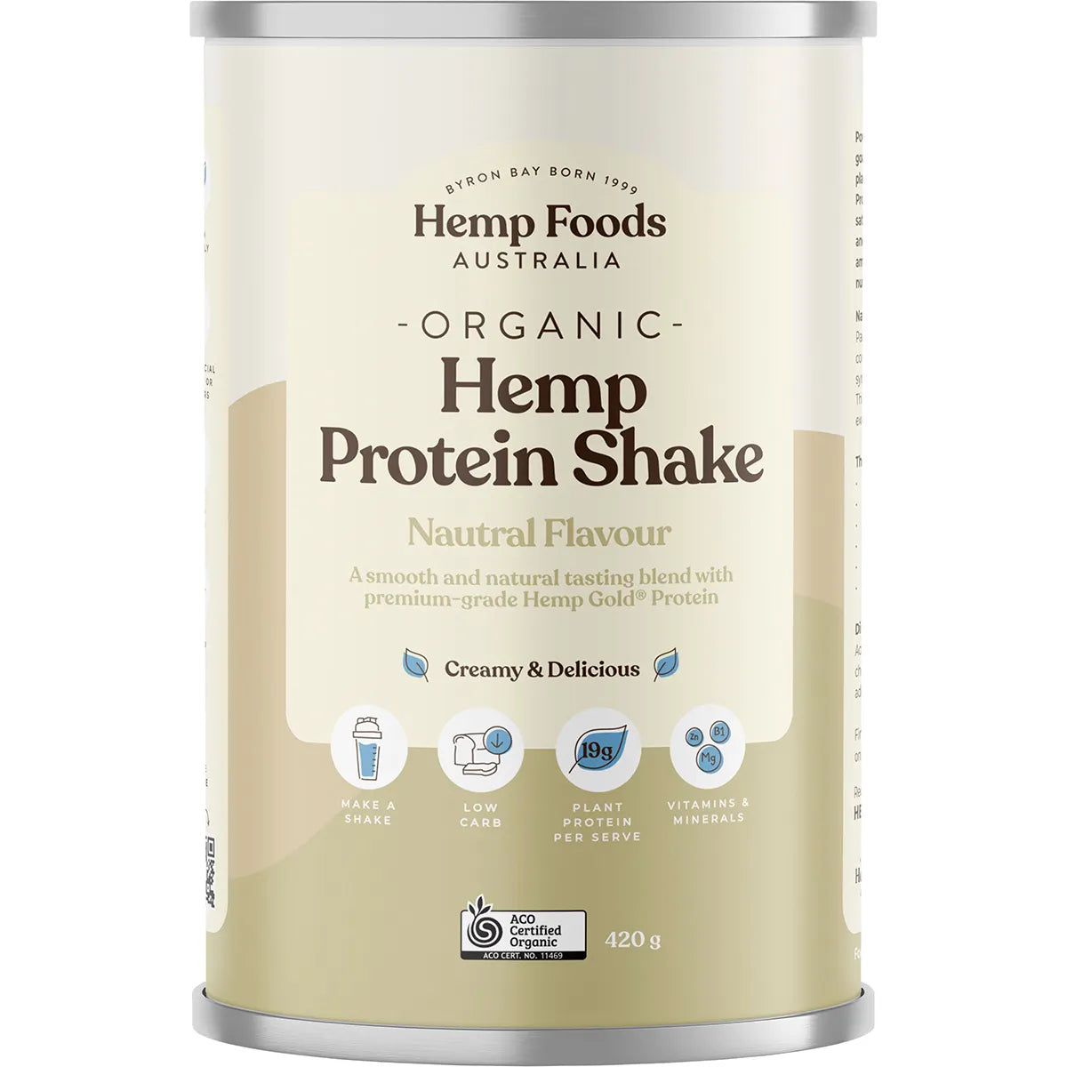 Hemp Foods Australia Organic Hemp Protein Shake 35g Or 420g, Natural Flavour