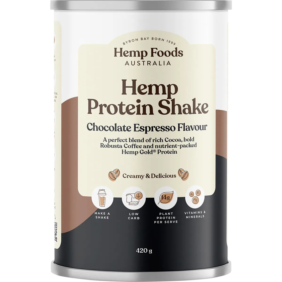 Hemp Foods Australia Organic Hemp Protein Shake 35g Or 420g, Chocolate Espresso Flavour