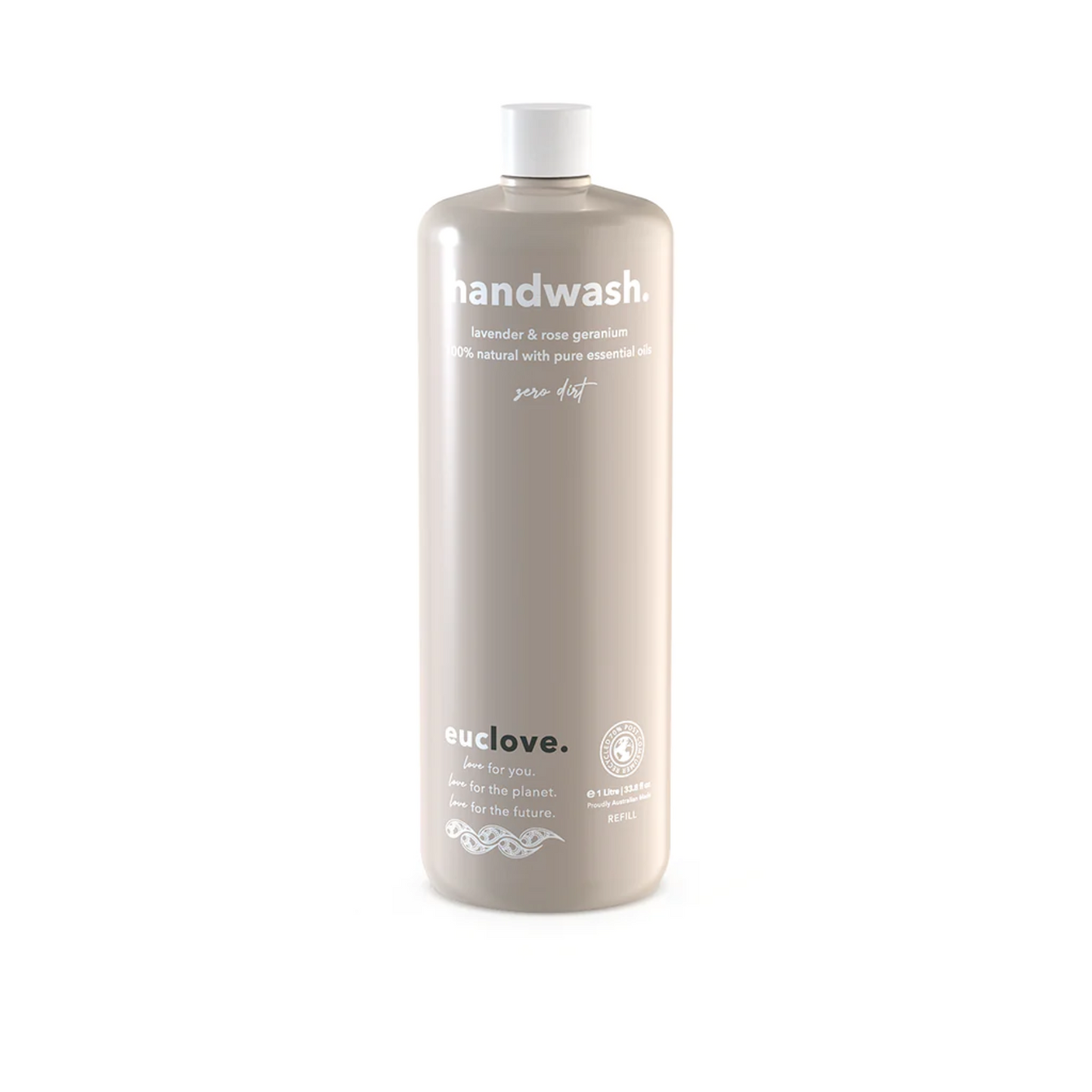 Euclove Nourishing Hand Wash 300mL, 500mL or 1L, Lavender & Rose Geranium
