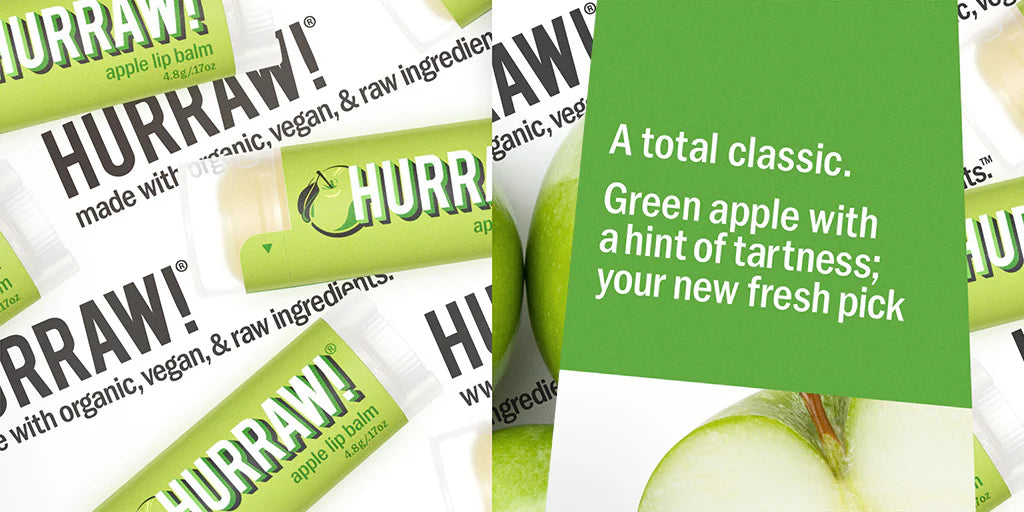 Hurraw Lip Balm 4.8g, Balms Collection, Apple Flavour