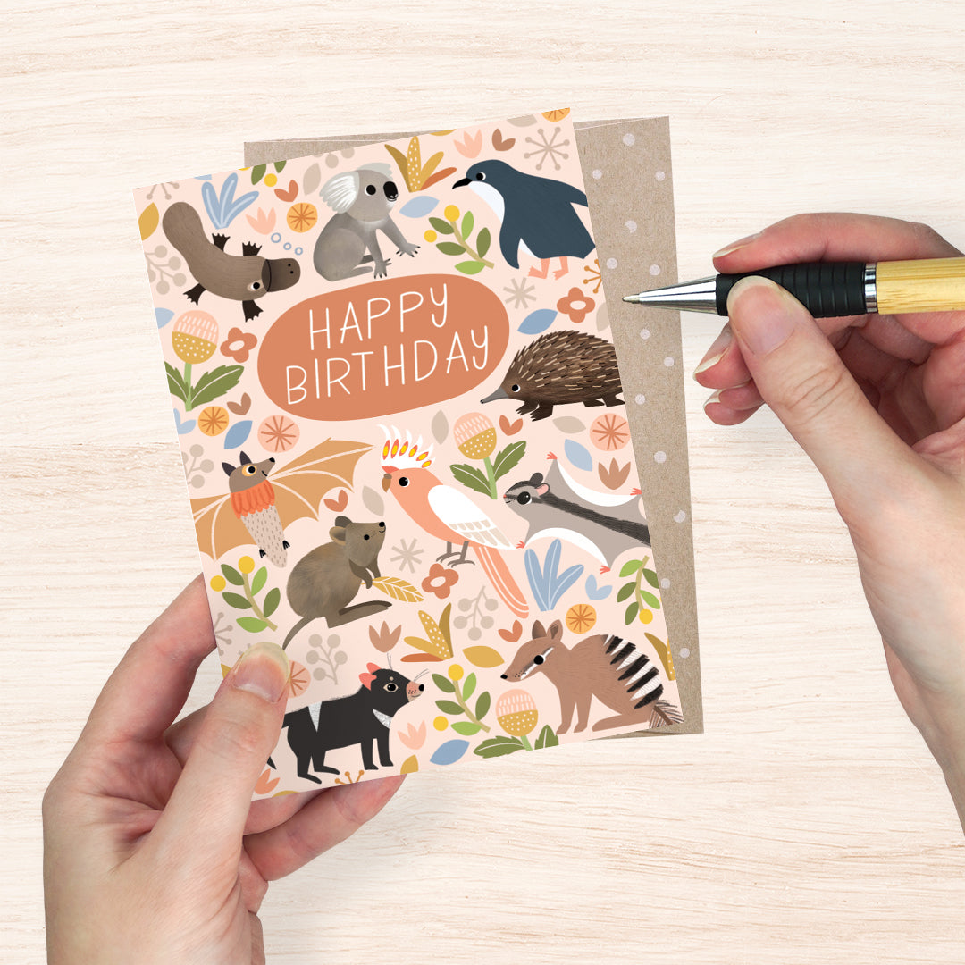Earth Greetings Everyone's Invited Card, Sarah Allen Collection (Includes One Card & One Kraft Envelope)