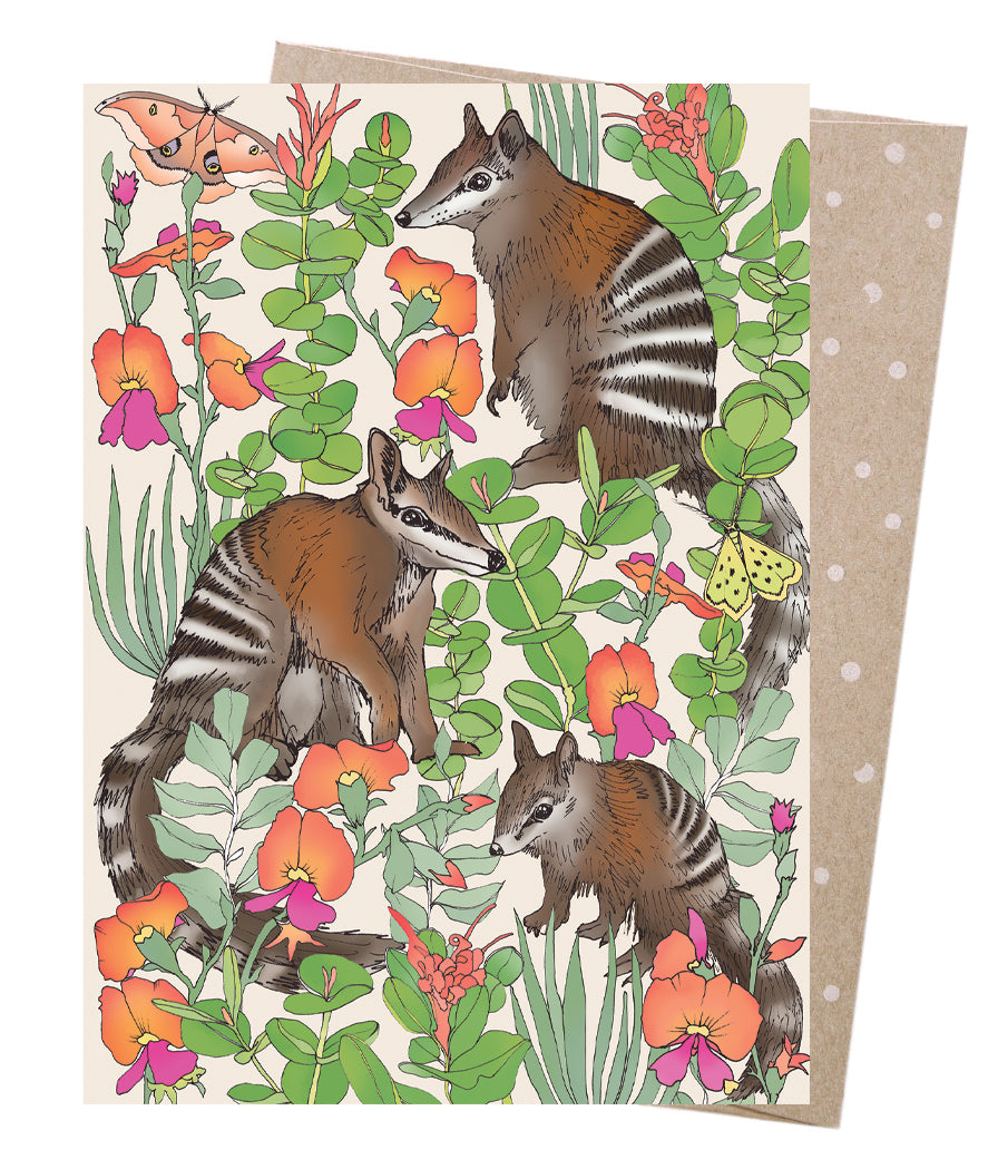 Earth Greetings Numbat Family Card, Victoria McGrane Collection (Includes One Card & One Kraft Envelope)