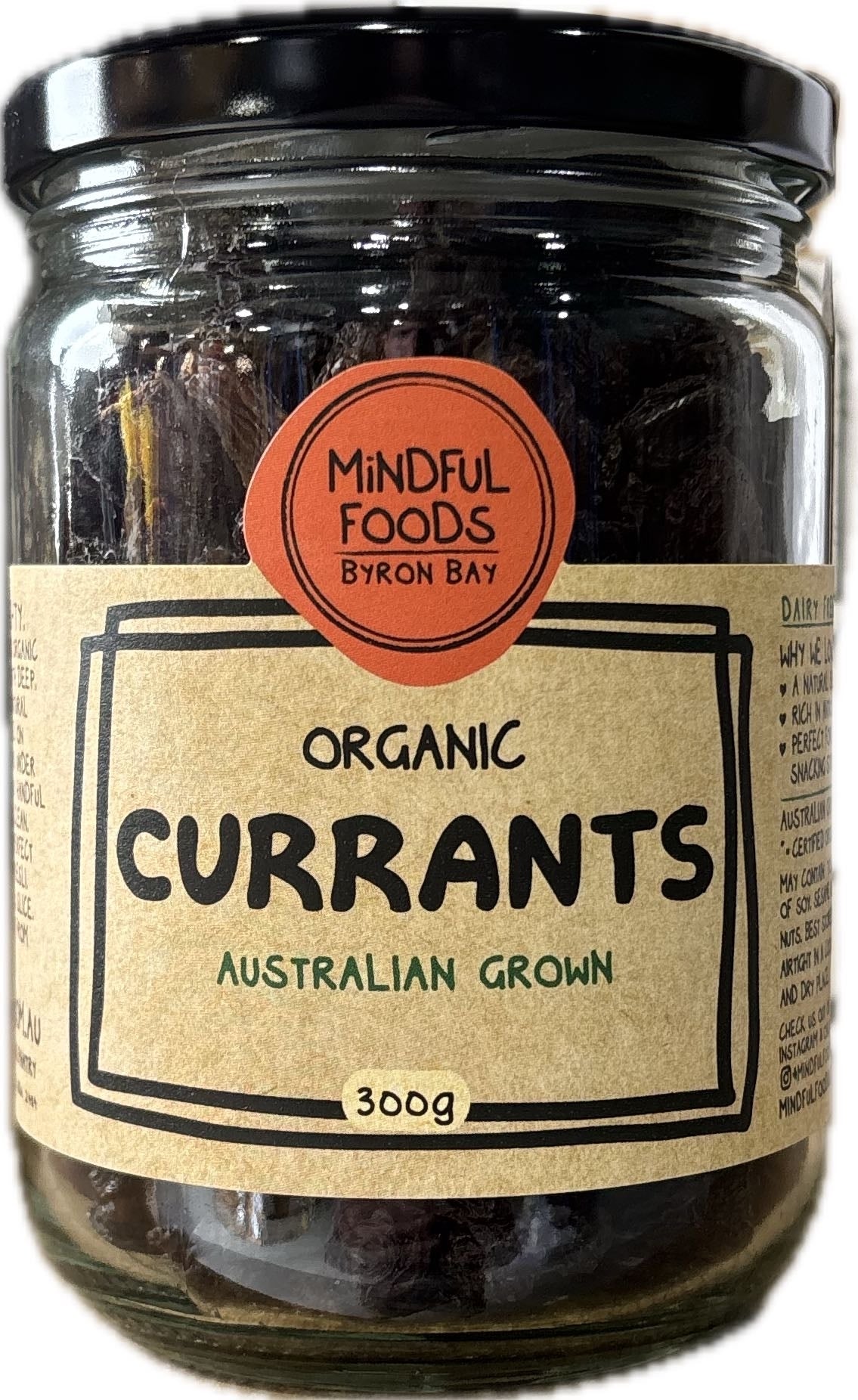 Mindful Foods Organic Currants 300g, Australian Grown
