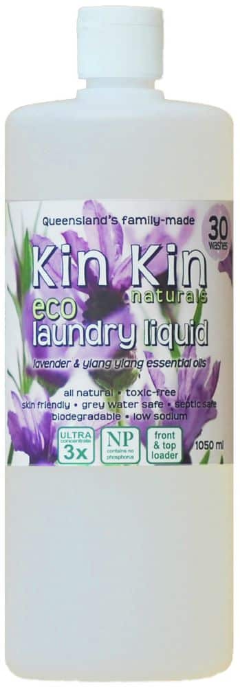 Kin Kin Naturals Eco Laundry Liquid 30 Washes 1050mL, Lavender & Ylang Ylang Essential Oils