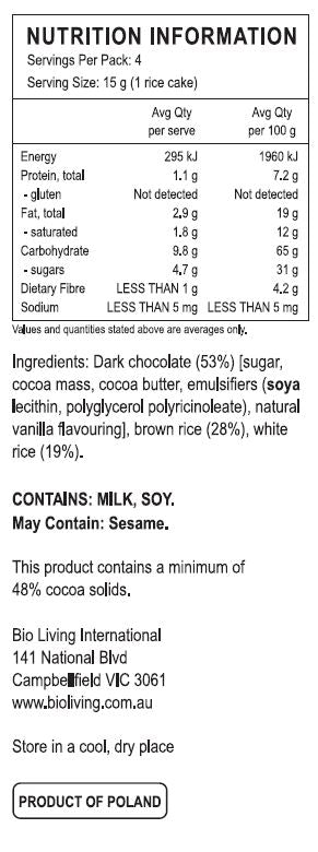 Kupiec Rice Cakes With Dark Chocolate 60g, A Perfect Healthy Snack