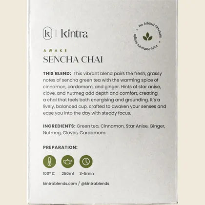 Kintra Herbal Tea Bags Sencha Chai 28pk, Spiced Green Harmony