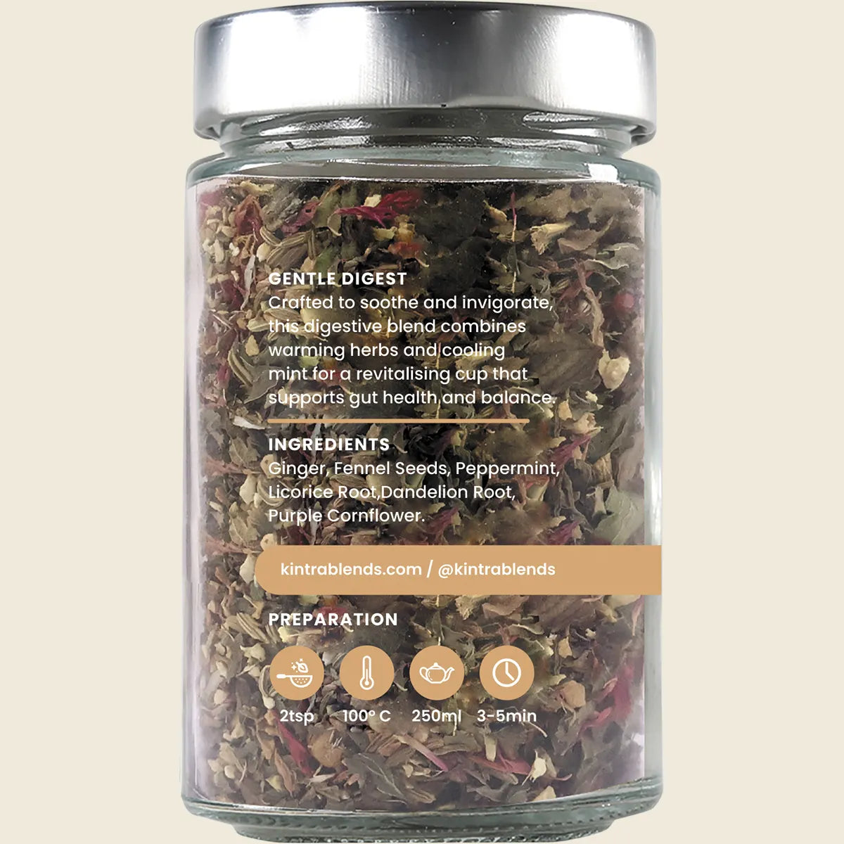 Kintra Loose Leaf Tea Gentle Digest 90g, Comforting Digestive Blend