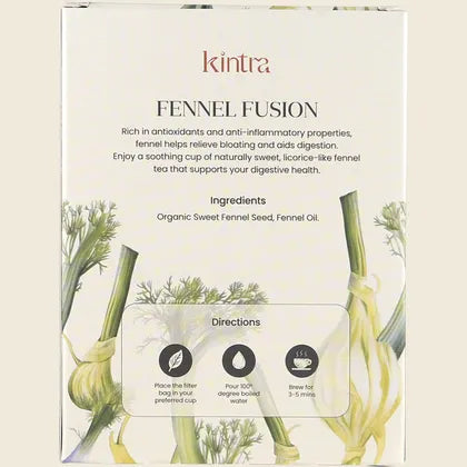 Kintra Herbal Tea Fennel Fusion 25 Tea Bags, Digestive Comfort Blend