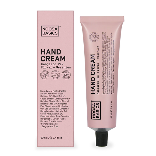 Noosa Basics Hand Cream 100ml, Certified Organic With Kangaroo Paw Flower &  Geranium {Regenerating }