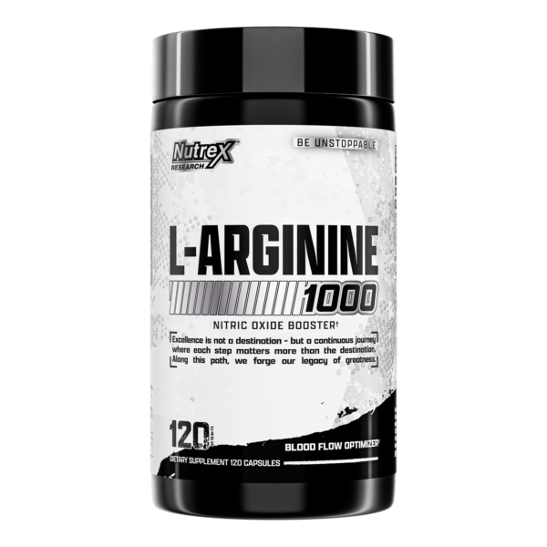 Nutrex Research L-Arginine 1000mg; Nitric Oxide Booster 120 Capsules, Excellence Is Not A Destination But A Continuous Journey