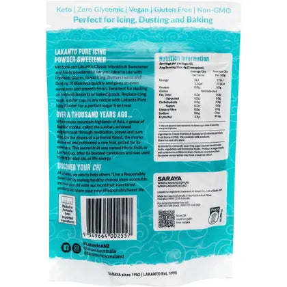 Lakanto Monkfruit Sweetener Pure Icing Sugar Replacement 200g, Icing Powder That Is Sugar-Free
