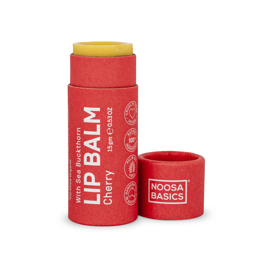 Noosa Basics Organic Cherry Lip Balm 15g, Free Of Nasties