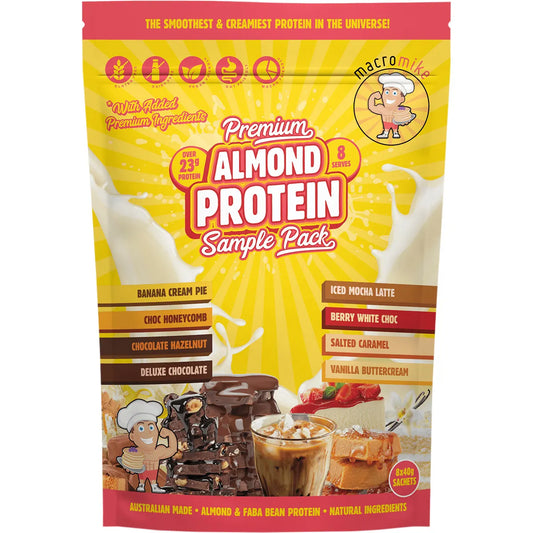 Macro Mike Premium Almond Protein Sample Pack 8x40g (320g)