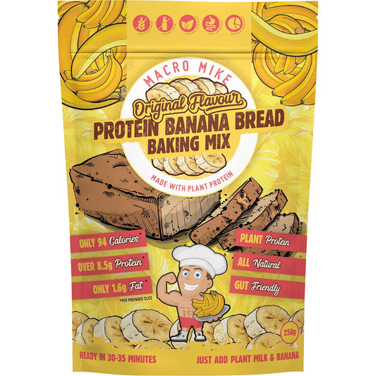 Macro Mike Plant Protein Banana Bread Baking Mix 250g, Original Flavour