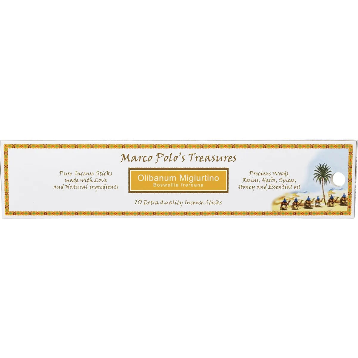 Marco Polo's Treasures Incense Sticks 10 Pk, Olibanum Migiurtino; Boswellia Frereana Fragrance