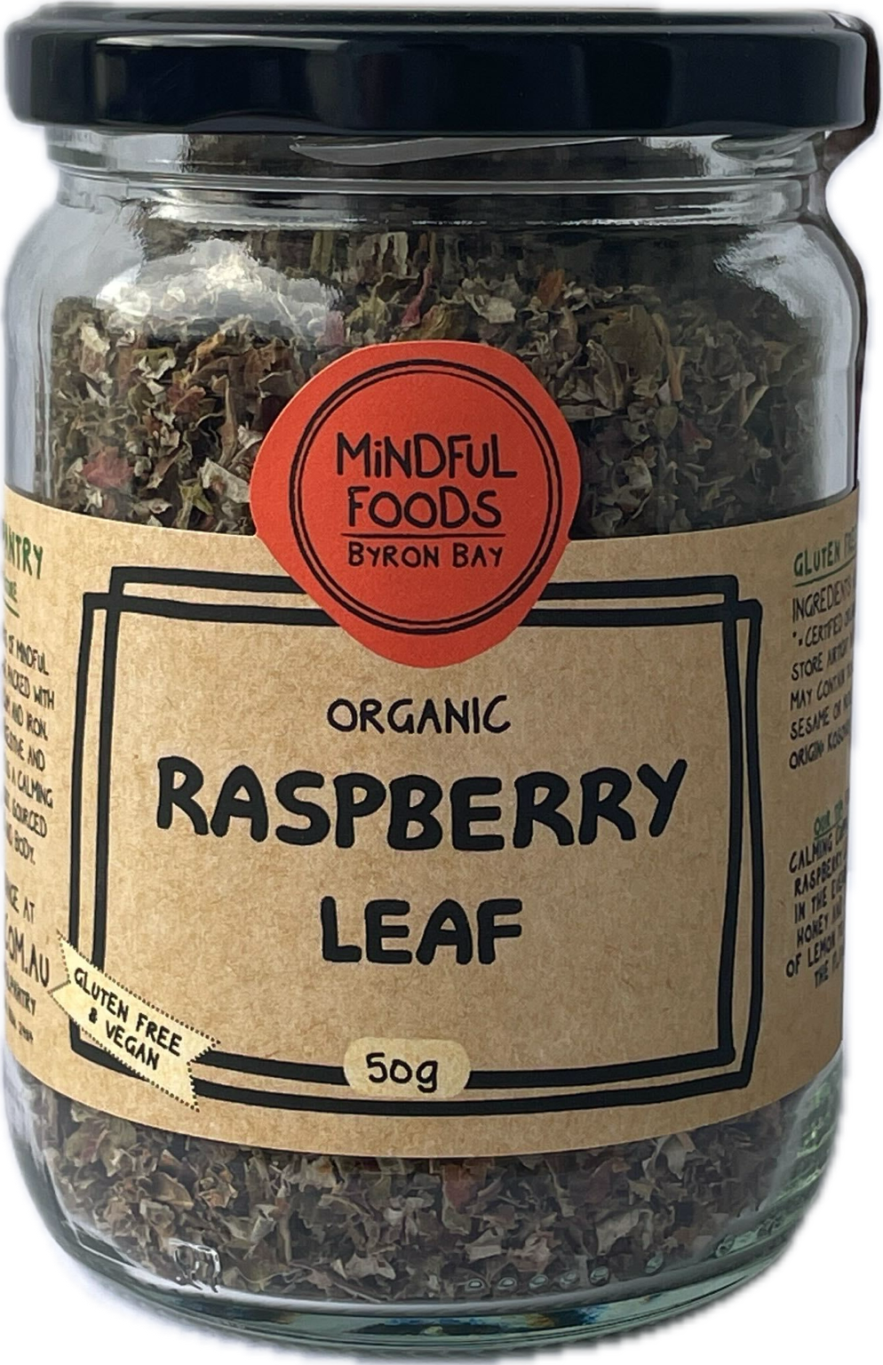 Mindful Foods Organic Raspberry Leaf Tea 50g, For Digestive & Reproductive Health