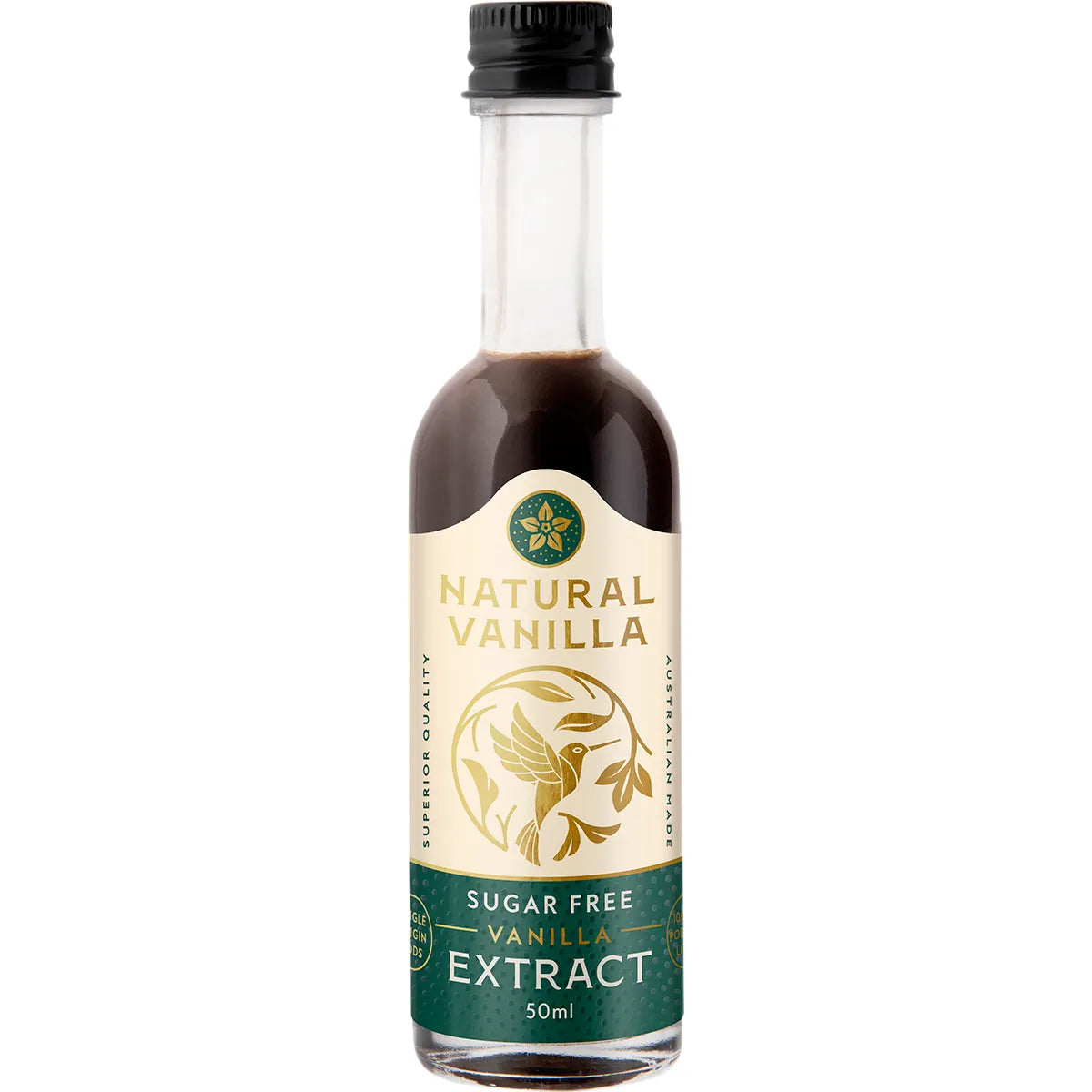 Natural Vanilla Company SUGAR FREE Vanilla Extract 50mL, From Whole Vanilla Pods