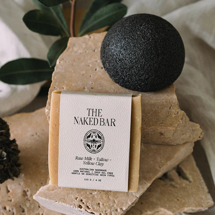 Naked Tallow The Naked Bar Soap 115g, Raw Milk With Tallow & Yellow Clay