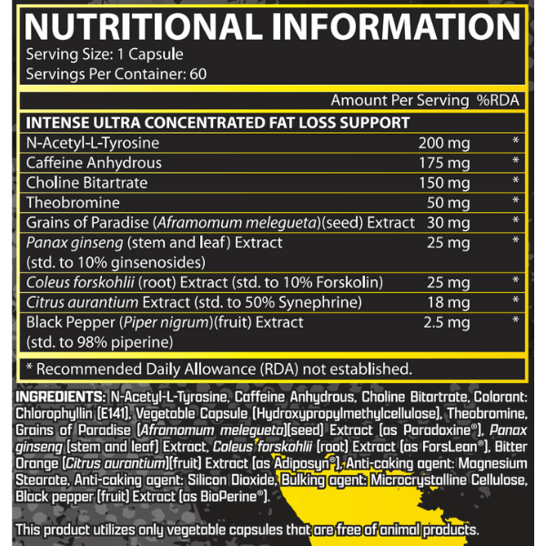 Nutrex Research LIPO-6 Black; Intense Ultra Concentrate 60 Capsules, ONE Pill Only For Intense Fat Burn