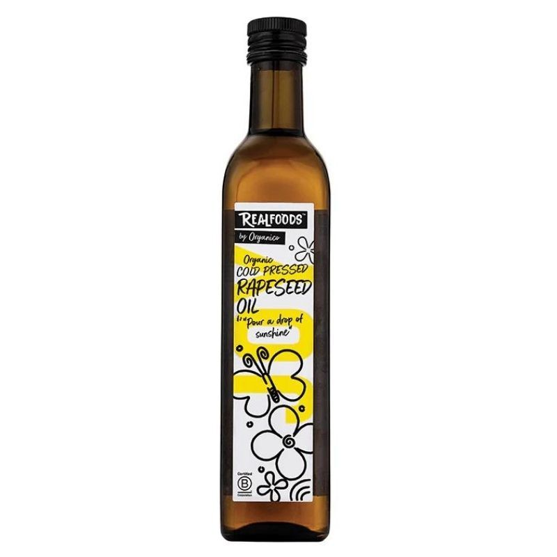 Real Foods By Organico Certified Organic Rapeseed Oil 500mL, Cold Pressed