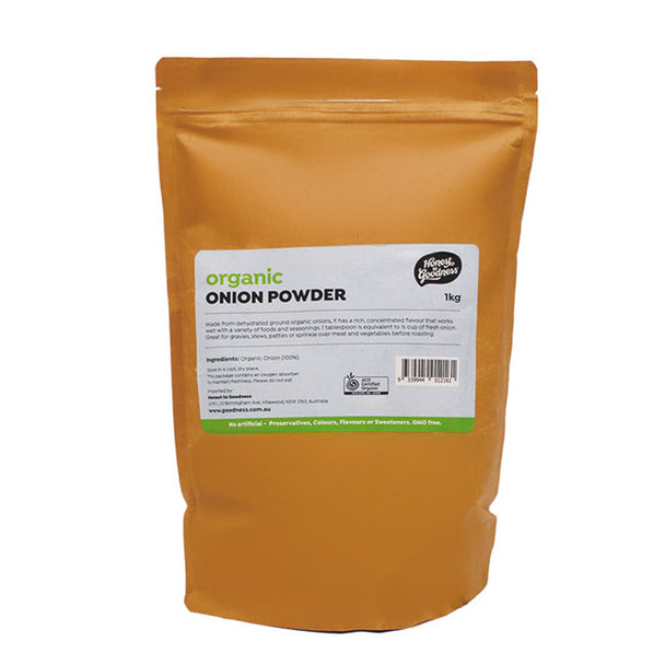 Honest To Goodness Certified Organic Onion Powder 1Kg, 1 Tablespoon = Half A Cup Of Fresh Onion