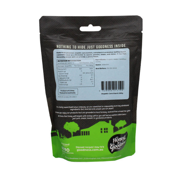 Honest To Goodness Organic Corn Starch 300g, For Home Chefs & Professionals