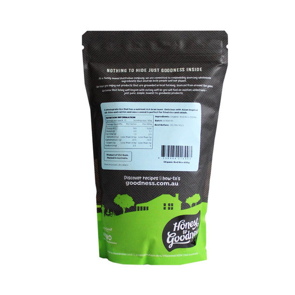 Honest To Goodness Red Rice 650g, Australian Certified Organic