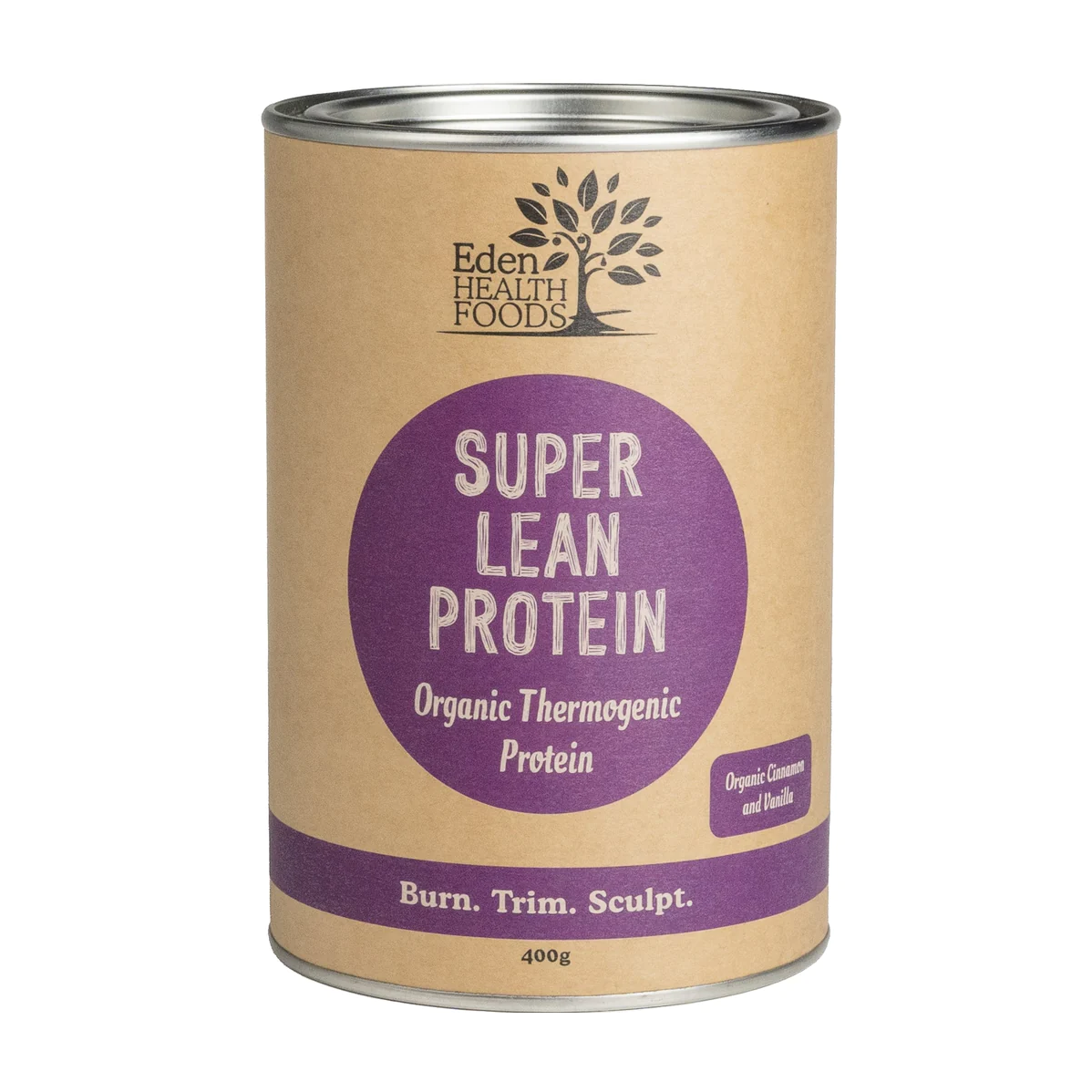 Eden Health Foods Super Lean Protein 400g Or 1kg, Cinnamon & Vanilla Flavour {Organic Thermogenic Protein}