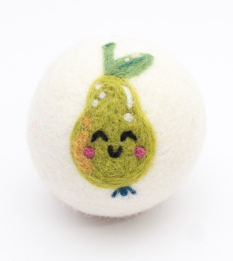 Eco Max Hand Felted Wool Dryer Ball, Pear Design; Reduces Drying Time BY 25%