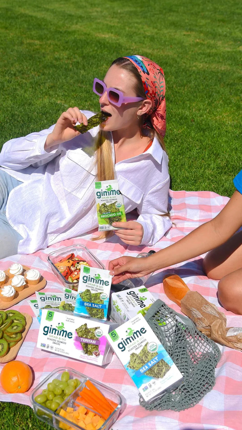 Gimme Organic Roasted Seaweed Snacks 'Grab & Go' 5 Value Pack , Sea Salt & Avocado Oil