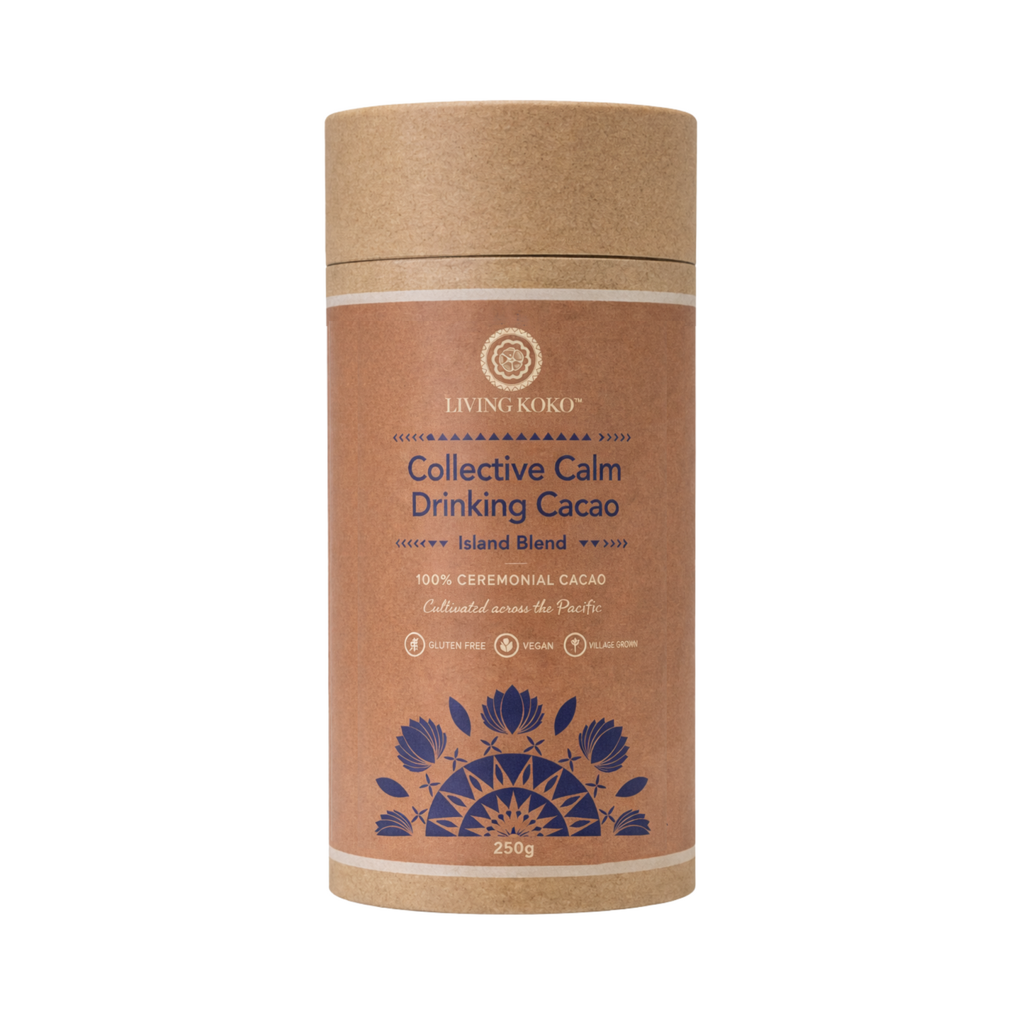 Living Koko Collective Calm Drinking Cacao Grated 250g, 100% Ceremonial Cacao