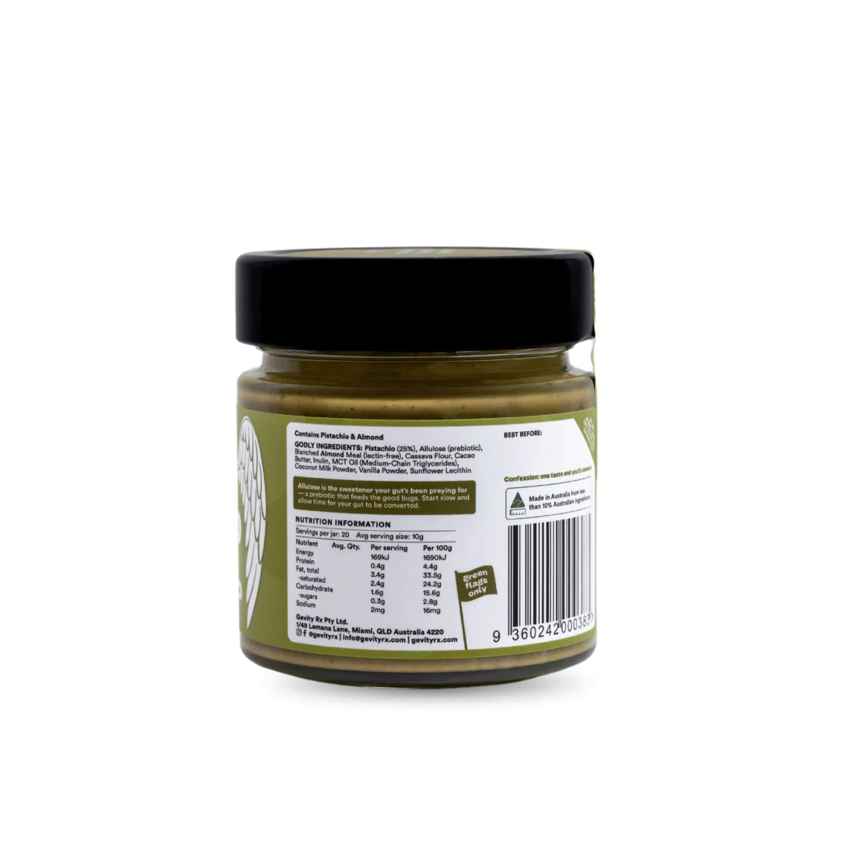 Gevity Good Stachio; Sin-Free Pistachio Spread 200g, No sugar No Dairy No Seed Oils