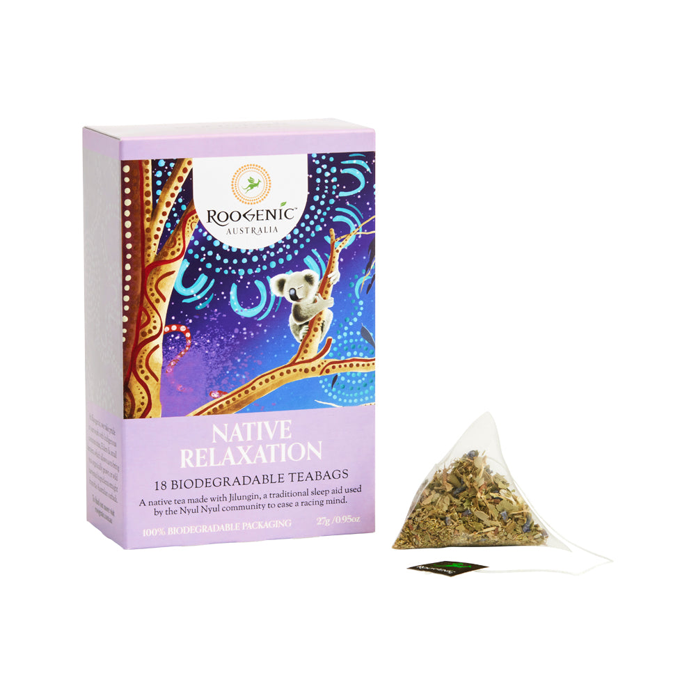 Roogenic Sleep Tea 18 Tea Bags, Restful Night-time Herbal Blend