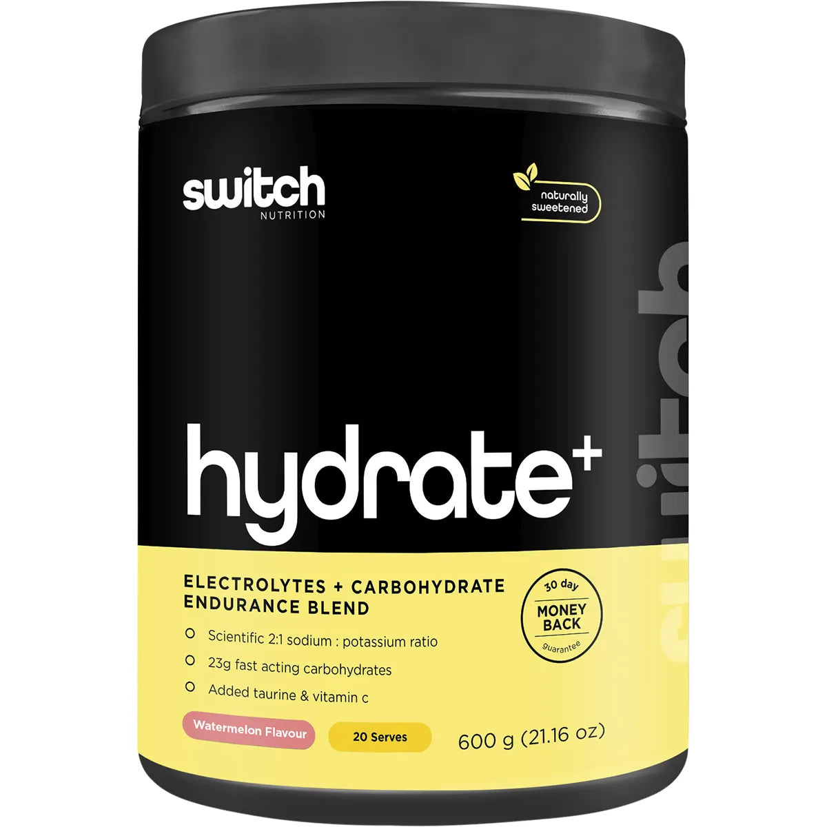 Switch Nutrition Hydrate+ Electrolytes & Carbohydrate Endurance Blend 600g, Please Choose Your Flavour