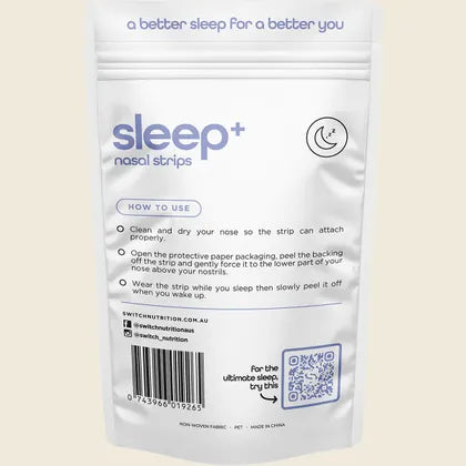 Switch Nutrition Sleep+ Nasal Strips 30 Pack, Night-Time Airflow Support