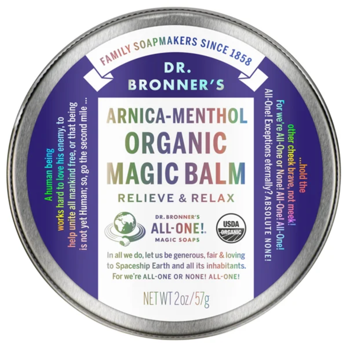 Dr Bronner's Certified Organic Arnica-Menthol Magic Balm 57g, Massage & Relax