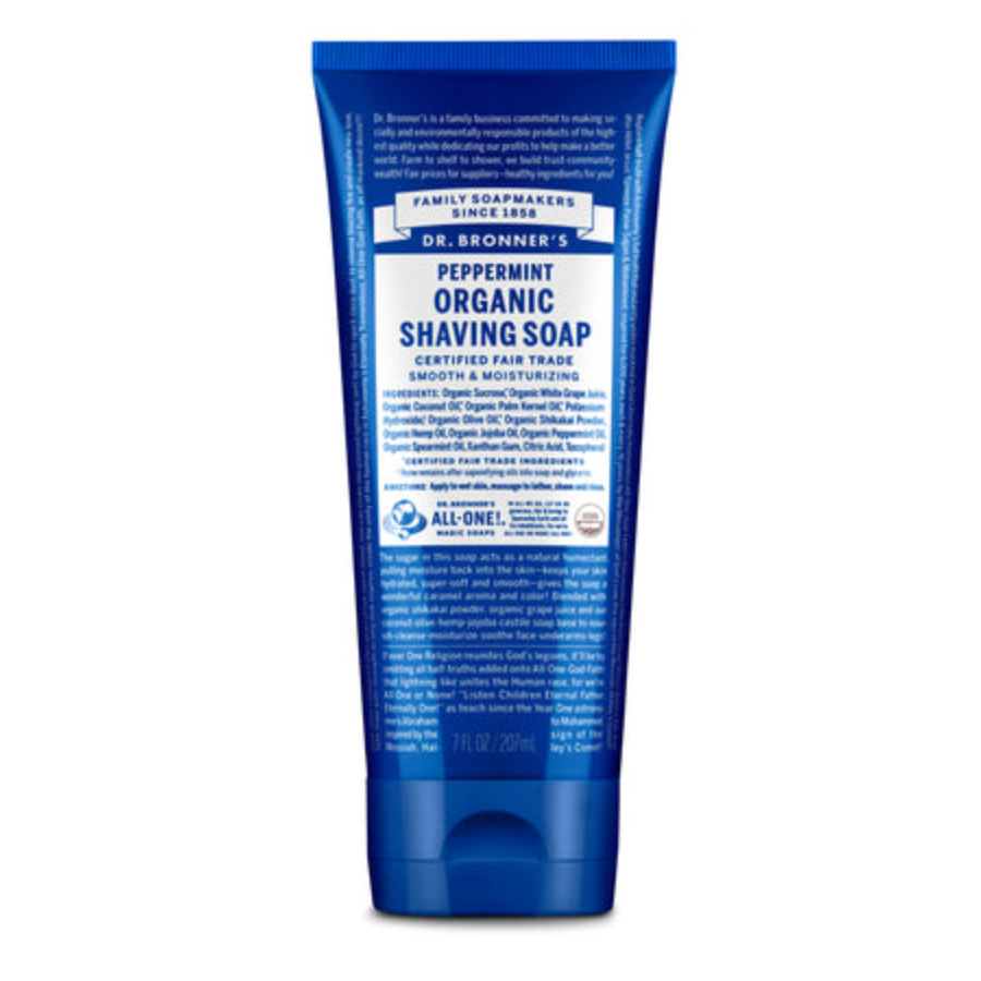 Dr Bronner's Organic Smooth & Moisturising Shaving Gel 207mL, Peppermint