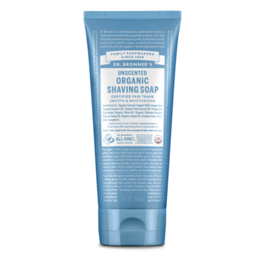 Dr Bronner's Organic Smooth & Moisturising Shaving Gel 207mL, Unscented