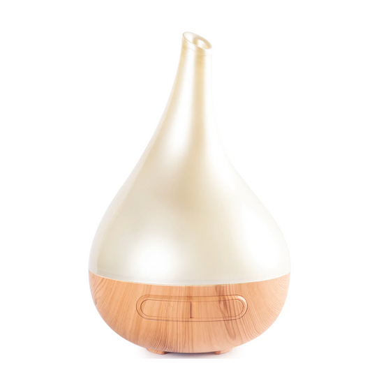 Lively Living Diffuser Aroma Bloom, Pearl Cream with Wood Base
