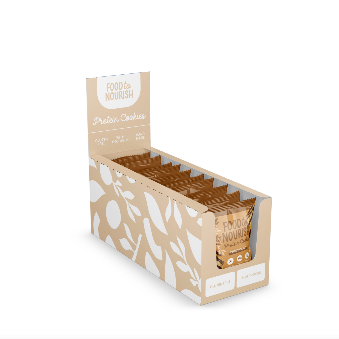 Food To Nourish Protein Cookie 60g Or Box of 12, Choc Peanut Flavour