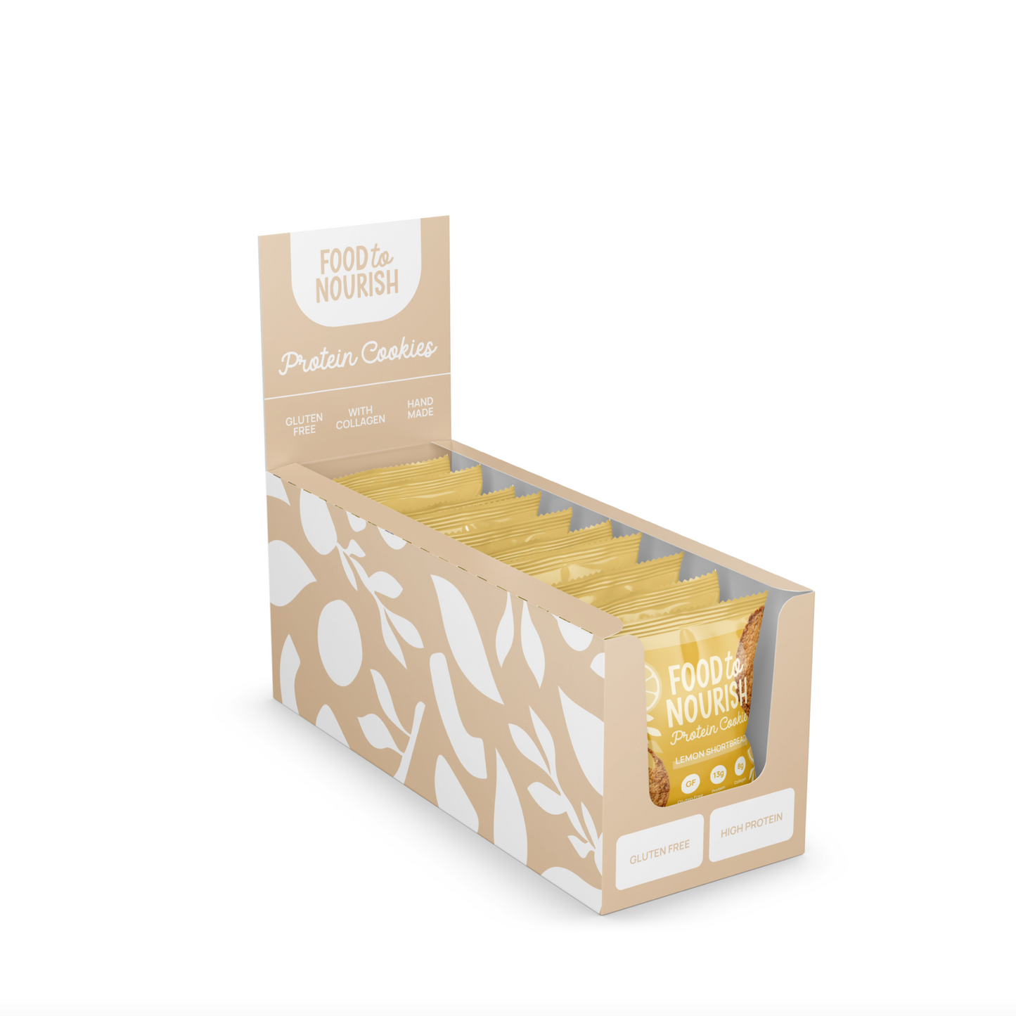 Food To Nourish Protein Cookie 60g Or Box of 12, Lemon Shortbread Flavour